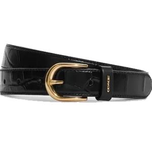 Coach Belt - black leather with gold